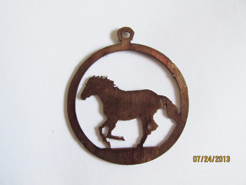 (image for) Galloping horse metal pendant #300-246